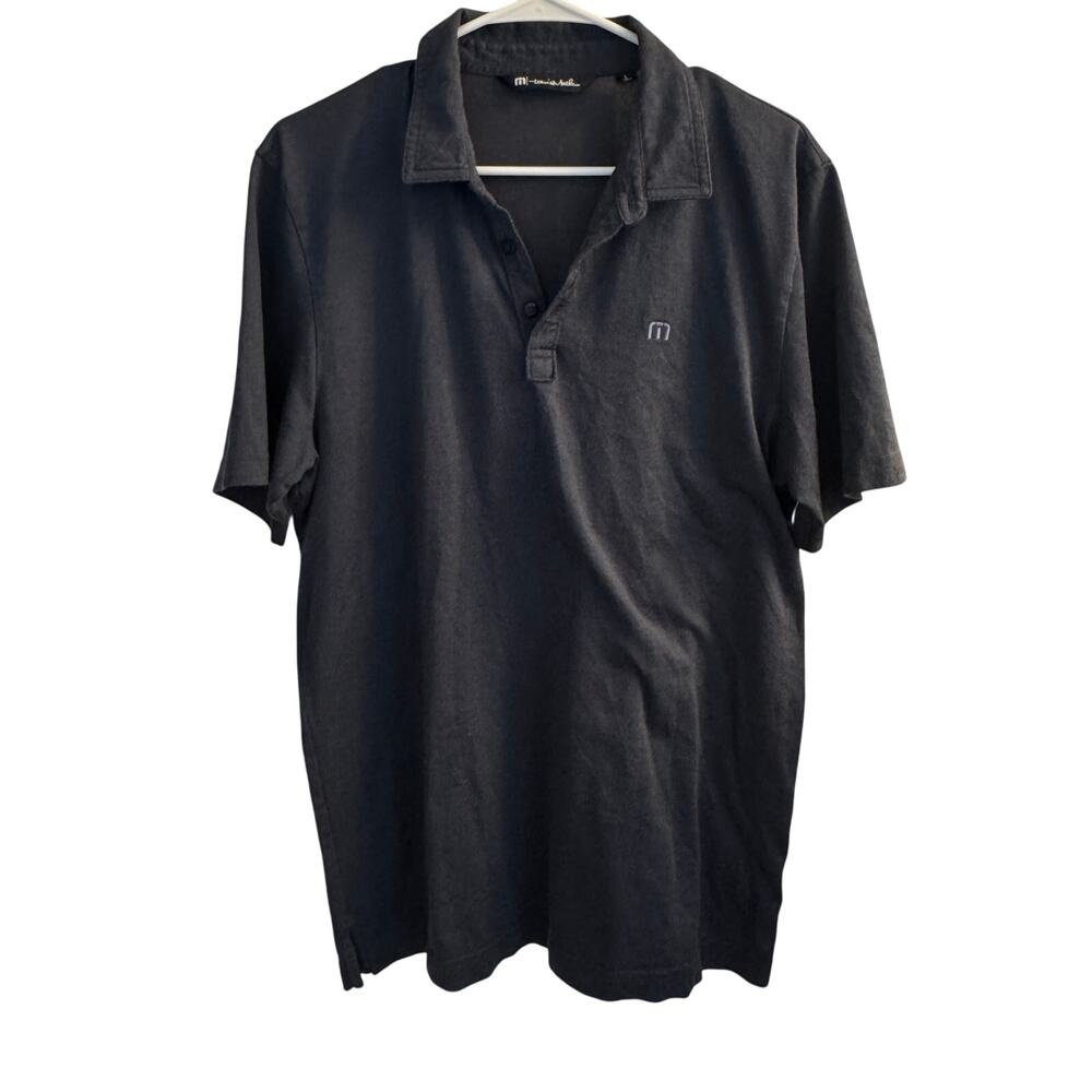 Travis Mathews Polo Men's L Blue‎ Collared Short Sleeve Shirt
